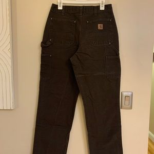 Mens Carhartt Pants 32 x 34 Double Lined Brown great condition